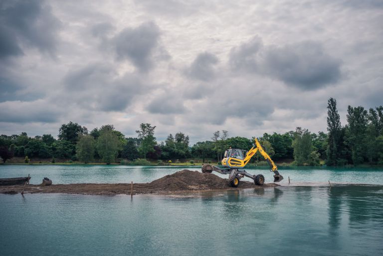 Travaux d'entretien gravière Alsace