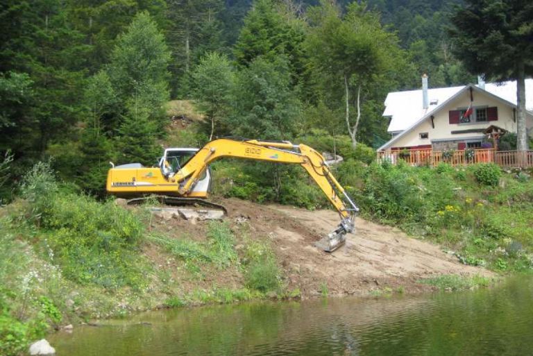 Réaménagement des berges du Lac du Neuweiher.