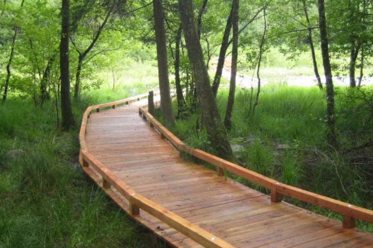 Reprise d'un ancien caillebotis sur sol tourbeux à l'Etang de la Comtesse